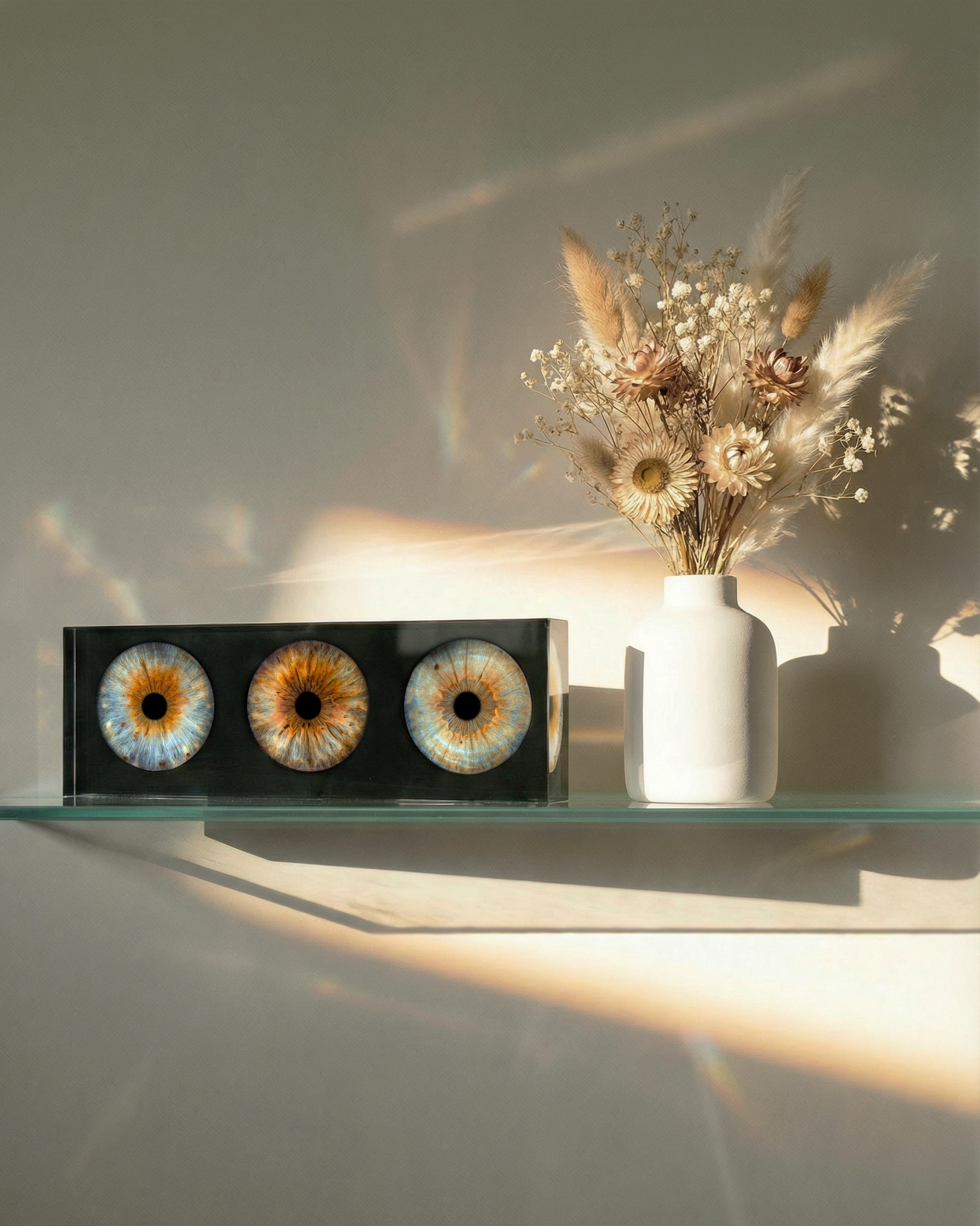 Iris artwork - trio shelf display